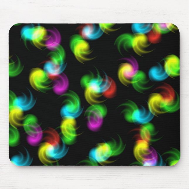 Rainbow Swirl Bollar Mousepad Musmatta (Framsidan)