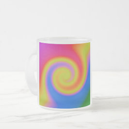Rainbow Swirl Frostad Glasmugg