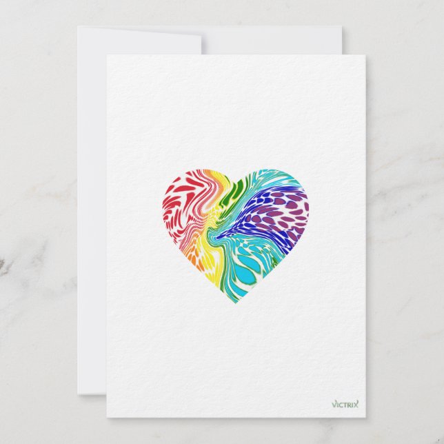 Rainbow Swirl Heart Card Inbjudningar (Framsida)