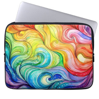 Rainbow Swirl Mönster Laptop Fodral