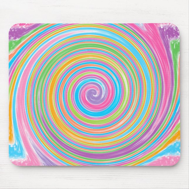 Rainbow swirl mönster musmatta (Framsidan)