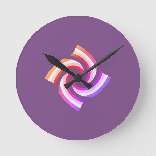 Rainbow Swirl Rund Klocka (Framsida)