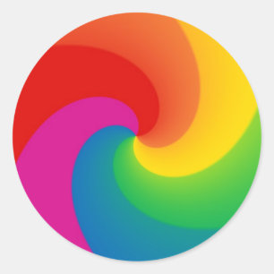 Rainbow Swirl Runt Klistermärke