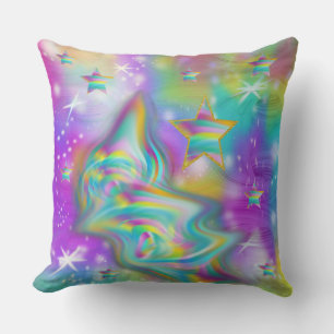 Rainbow Swirl & Stars Kudde