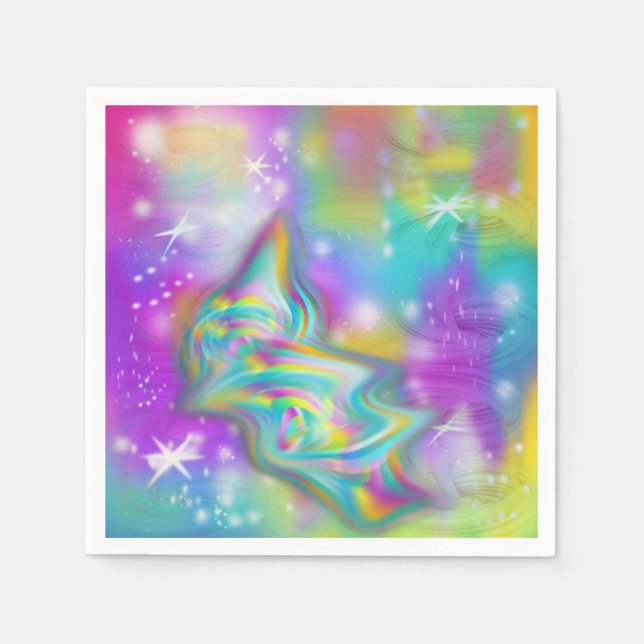 Rainbow Swirl & Stars Pappersservett (Framsidan)