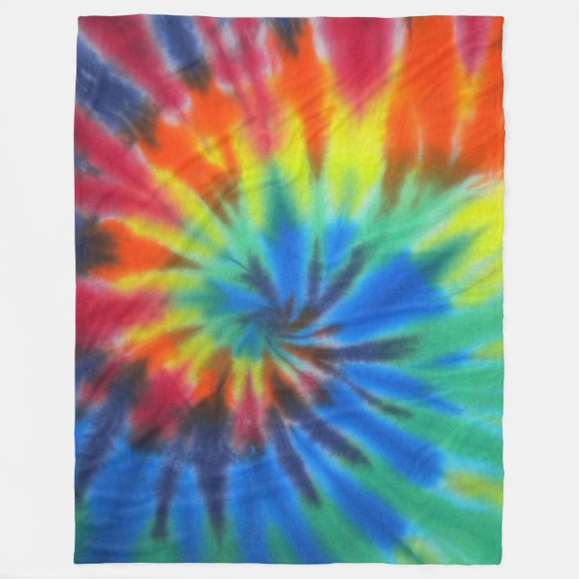 Rainbow swirl tie dye fleecefilt (Framsidan)