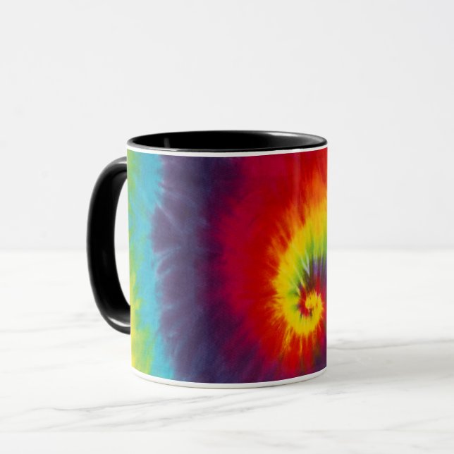 Rainbow Swirl Tie Dye Groovy Coola Colorful Mugg (Framsida vänster)