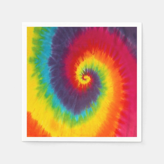 Rainbow Swirl Tie Dye Groovy Coola Colorful Pappersservett (Framsidan)