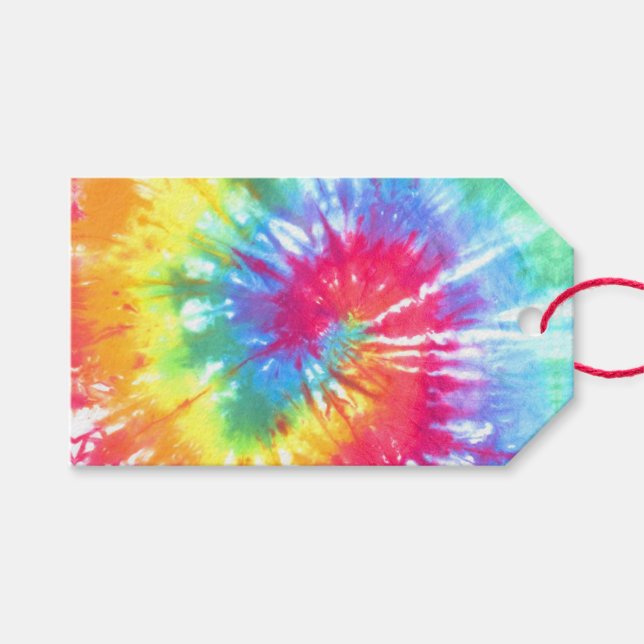 Rainbow Swirl Tie-Dye Presentetikett (Framsidan (Horisontell))