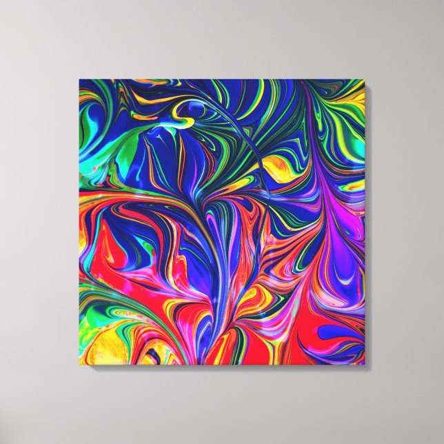 Rainbow Swirl Trippy Glow Stick Canvastryck (Framsida)