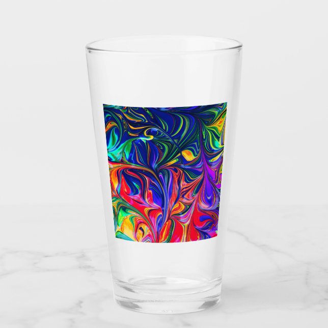 Rainbow Swirl Trippy Glow Stick Glaskopp (Framsida)