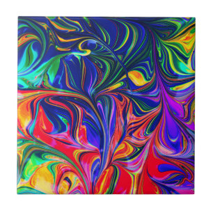 Rainbow Swirl Trippy Glow Stick Kakelplatta