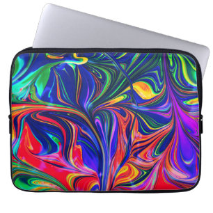 Rainbow Swirl Trippy Glow Stick Laptop Fodral