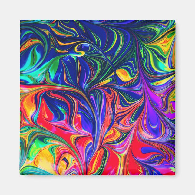 Rainbow Swirl Trippy Glow Stick Magnet (Framsidan)