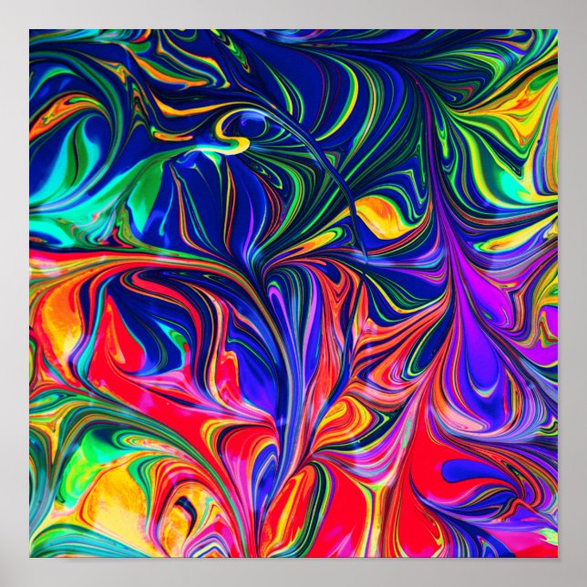 Rainbow Swirl Trippy Glow Stick Poster (Framsidan)