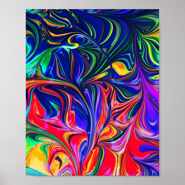 Rainbow Swirl Trippy Glow Stick Poster (Framsidan)