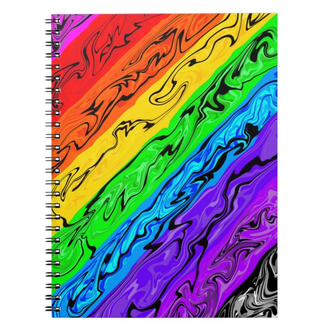 Rainbow Swirls Anteckningsbok (Framsidan)
