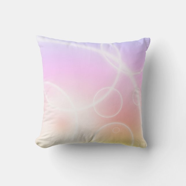 Rainbow Swirls Gult Rosa Cushion Pillow Kudde (Framsida)