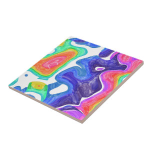 Rainbow Swirls Kakelplatta