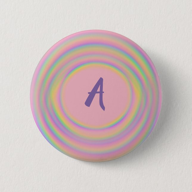 Rainbow Swirls med Monogram Knapp (Framsida)