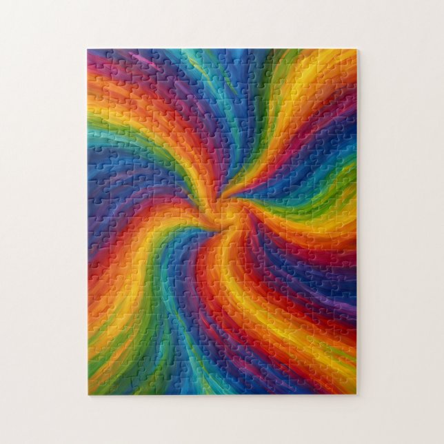 Rainbow Swirls Texture Painting Pussel (Vertikal)