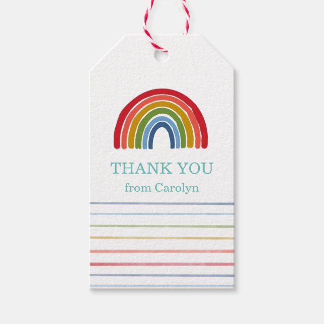 Rainbow Tack Favor Presentetikett (Framsidan)
