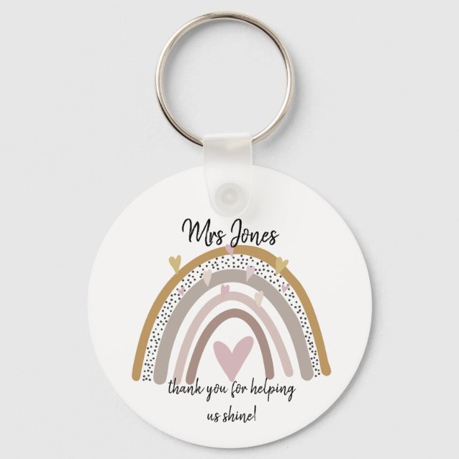 Rainbow tack för din lärargåva nyckelring (Framsida)