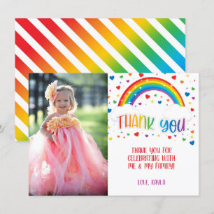Rainbow Tack Photo Card Inbjudningar