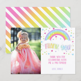 Rainbow Tack Photo Card - Pastel Inbjudningar