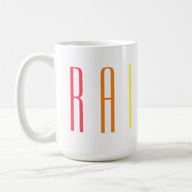 RAINBOW Tall White Mugg (Vänster)