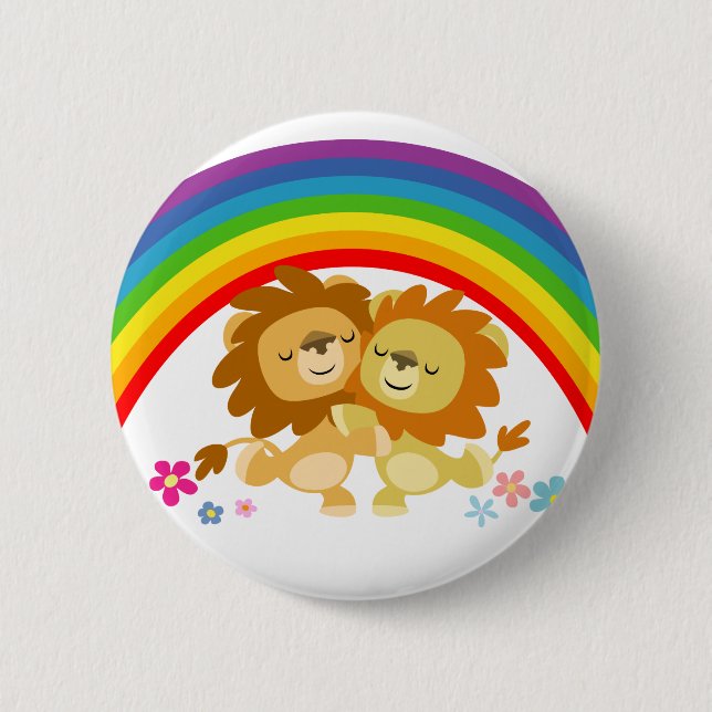 Rainbow Tango-Cute Tecknad Lejon Button Badge Knapp (Framsida)