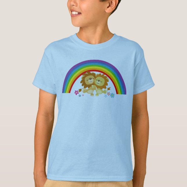 Rainbow Tango-Cute Tecknad Lejon Children T-Shirt (Framsida)