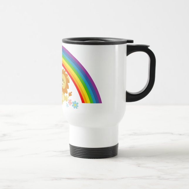 Rainbow Tango-Cute Tecknad Lejon Commuter Mugg (Höger)