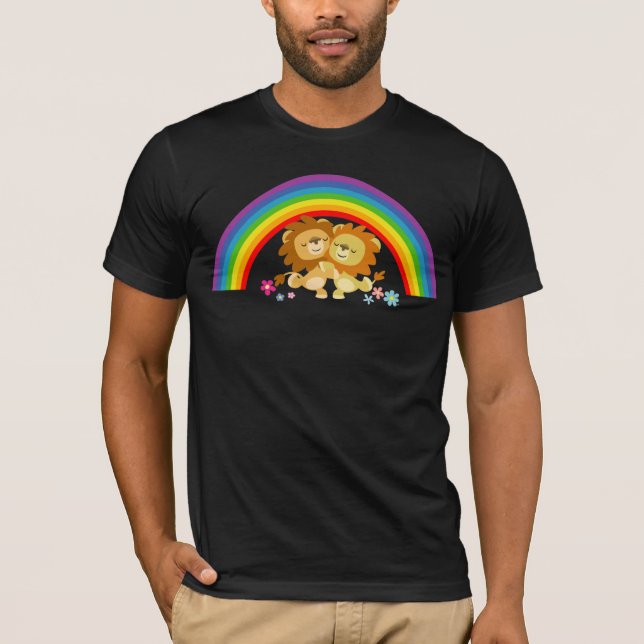 Rainbow Tango-Cute Tecknad Lejon T-Shirt (Framsida)