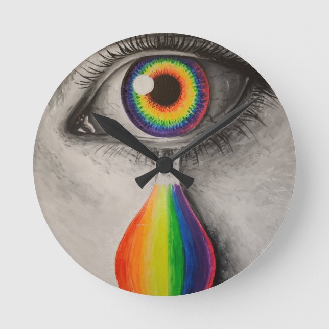 Rainbow tårar poster dekorativ kudde trivet-kakao rund klocka (Framsida)