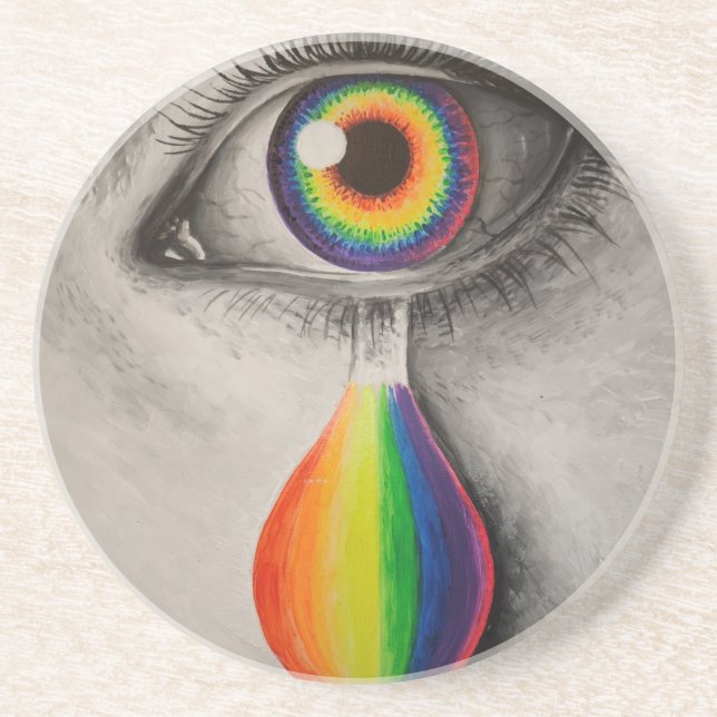 Rainbow tårar poster dekorativ kudde trivet-kakao underlägg (Framsidan)