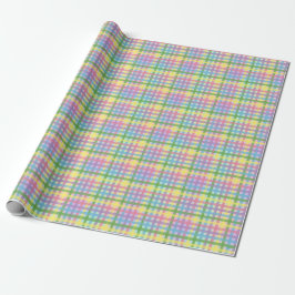 Rainbow Tartan Rand Presentpapper