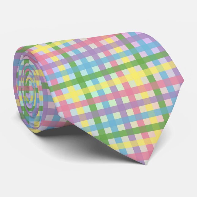 Rainbow Tartan Rand Tie Slips (Rullad)