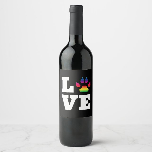 Rainbow tass vinflaska etikett (Framsida)
