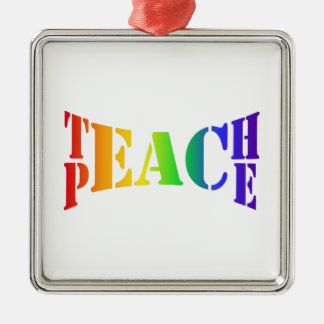 Rainbow Teach Peace Julgransprydnad Metall