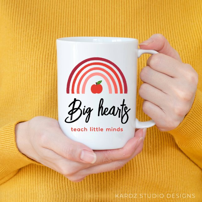 Rainbow Teacher Apprecition Quote Mugg (Give this mug to a teacher of  big heart who teaches little minds as a gift for teacher appreciation)