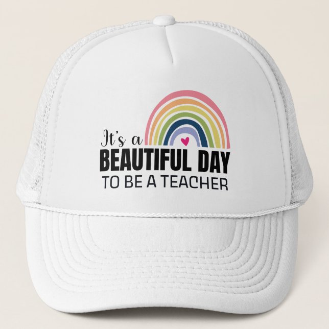 Rainbow Teacher Beautifu Day Keps (Framsida)