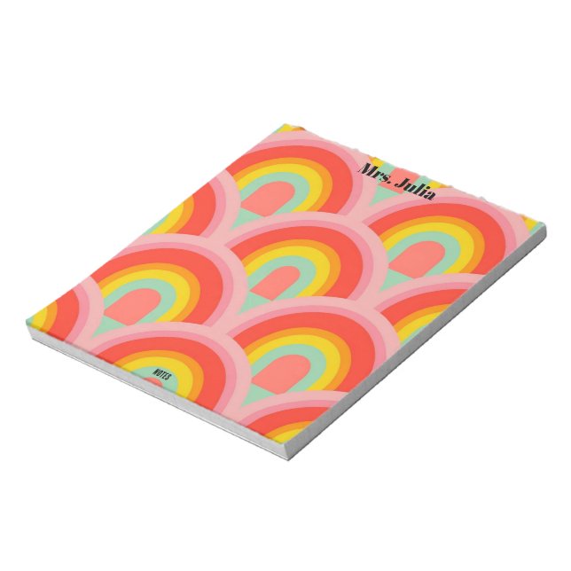 Rainbow Teacher gift Notepad  Anteckningsblock (Roterad)