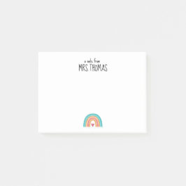 Rainbow Teacher Note Pad - Anpassningsbar Teacher  Post-it Block