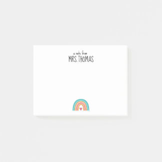 Rainbow Teacher Note Pad - Anpassningsbar Teacher Post-it Block