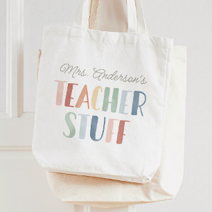 Rainbow Teacher Saker Lacher Appreciate Gift Tygkasse