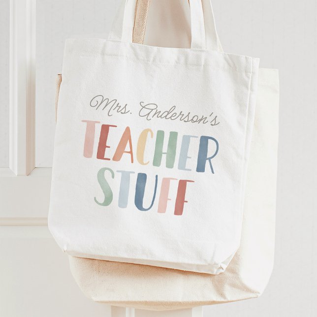 Rainbow Teacher Saker Lacher Appreciate Gift Tygkasse (Skapare uppladdad)