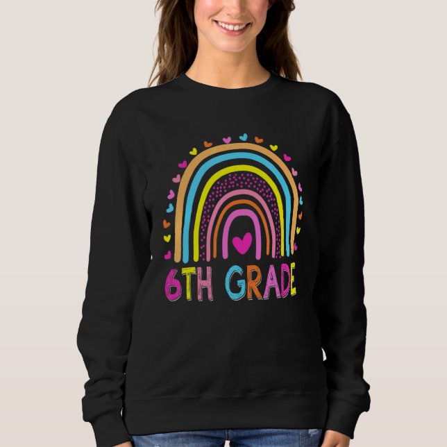 Rainbow Team 6:e Sjätte Klass Åter Till Skolan Lär T Shirt (Framsida)