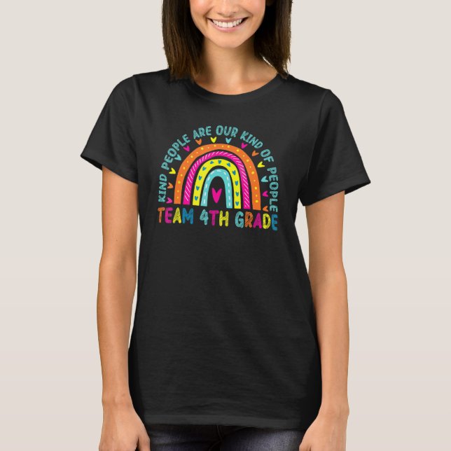 rainbow team fourth grade teacher back to school o t shirt (Framsida)