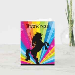 Rainbow Techno Silhouette Rearing Horse Tack Kort